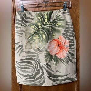 Talbot’s tropical silk-linen skirt.